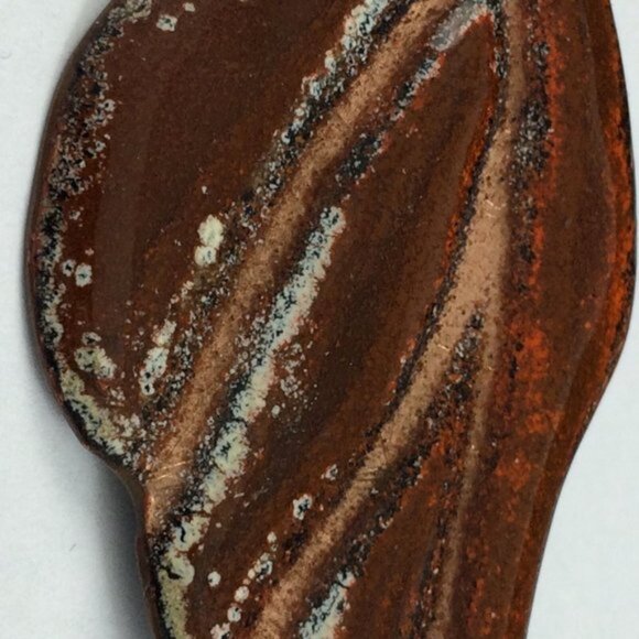 Enamel on Copper Brooch Pin Signed Leaf Wing Abstract Shape B Clark Brown - Picture 12 of 12